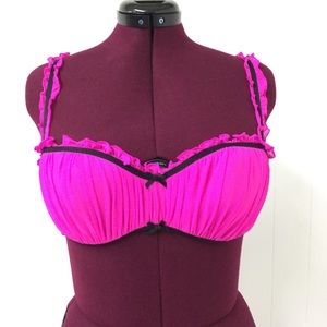 38DD ABBEY DAWN Hot Pink & Black Padded Bra